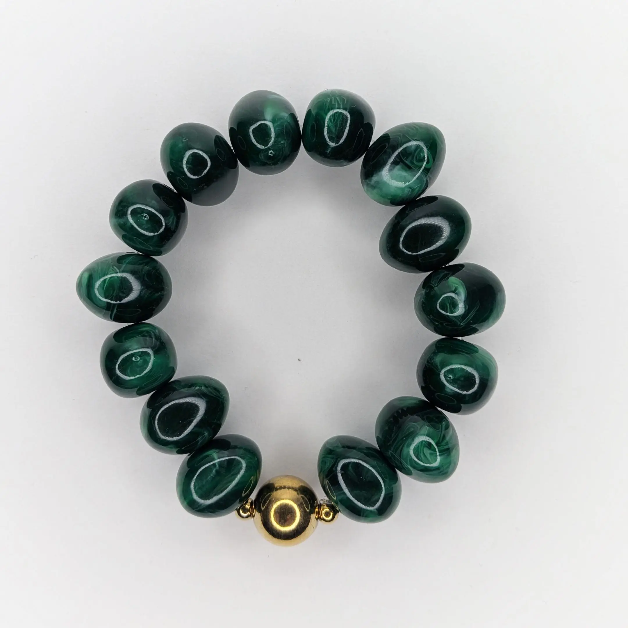 Romi Green Acrylic and Stainless Steel Bracelet (Pulsera)