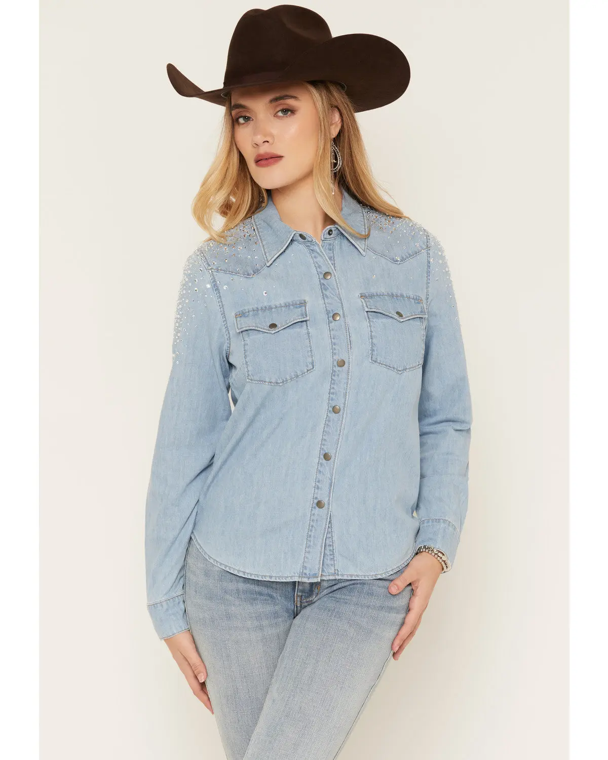 Camden Rhinestone Long Sleeve Snap Western Shirt
