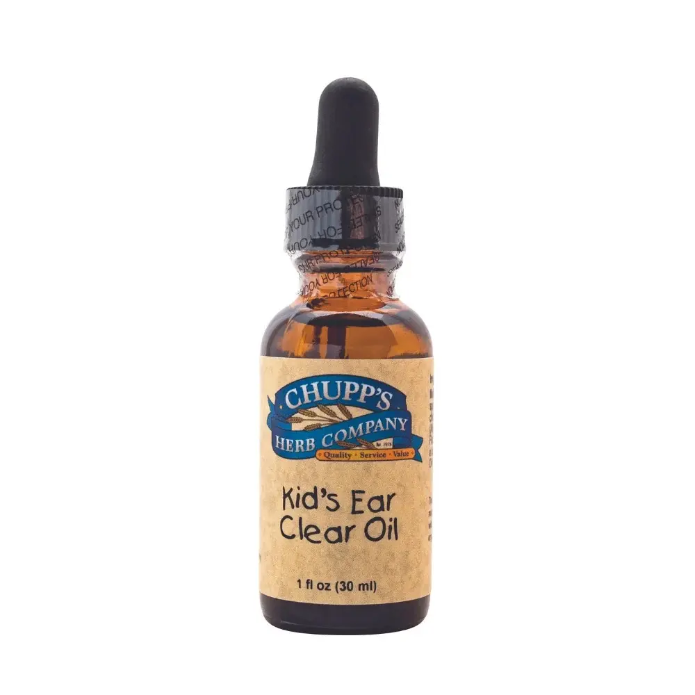 Chupp's Herb Company Kid's Ear Clear Oil 1 fl oz 30 ml Gentle Ear Care Solution for Children Natural Sensitive Ears