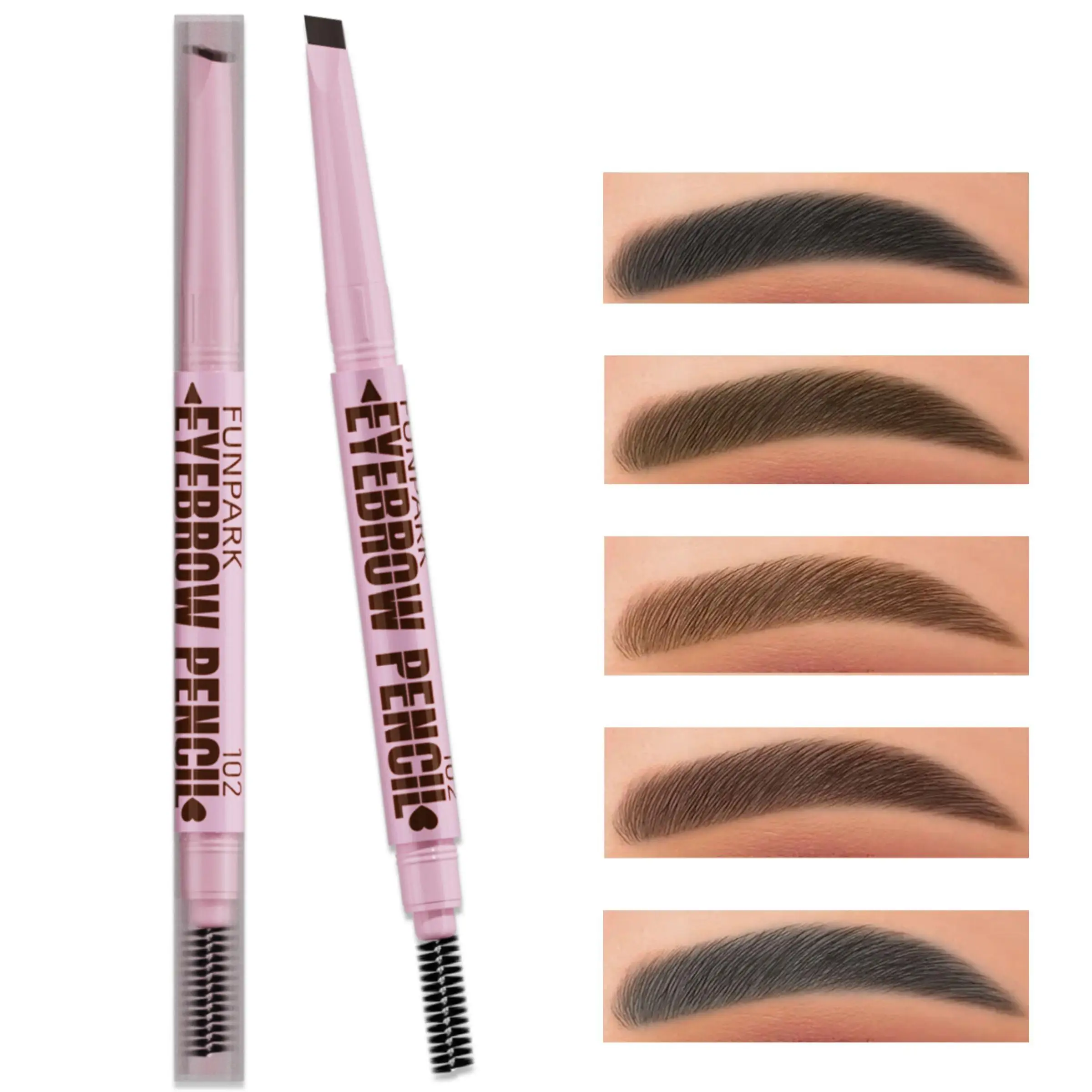 2 in 1 Dual-ended Long-lasting Eyebrow Pen with Eyebrow Powder & Brush, 1 Count Waterproof Eyebrow Pencil, Eye Brow Makeup Tool for Women