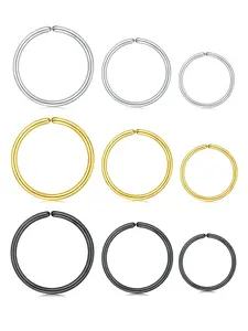 Simple Plain Stainless Steel Nose Ring, Multi-purpose Nose Ring, Lip Ring, Ear Ring, Body Piercing Jewelry, Body Jewelry for Women & Men, Bf Gift Basket