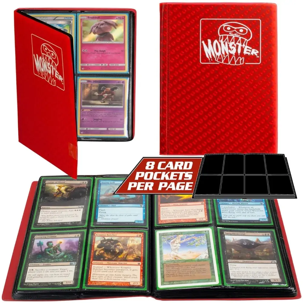 Monster Binder - 4 Pocket Trading Card Album - Holofoil Red (Anti-Theft Pockets Hold 160+ Yugioh Pokemon Magic The Gathering Cards) - TikTok Shop Monster Binder - 4 Pocket Trading Card Album - Holofoil Red (Anti-Theft Pockets Hold 160+ Yugioh Pokemon Magic The Gathering Cards) - TikTok Shop