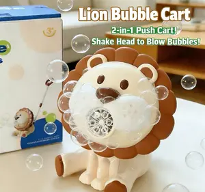 Kids' Lion Push-Along Bubble Machine – Multi-Hole Electric Bubble Toy Gift
