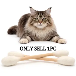 XXL Swabs Cat Toys with Catnip - 1 Pk | Durable for Chew, Cute Cat Toys Interactive Kitty for Boredom, Exercise, & Play | Filled w/Organic Catnip for Anxiety & as Digestive Aid