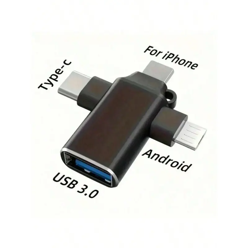 3 In 1 OTG Adapter Type C Micro USB Lightning 3.0 OTG Adapter USB 3.0 Data Transmit Converter NO APP For Tablet, Hard Disk Drive, Apple