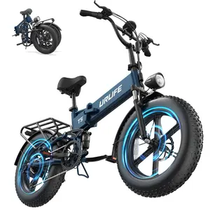 【1500W】Folding Electric Bike for Adults 48V 13AH 20" x 4" Fat Tire Full Suspension LED Display 7-Speed 60-80 Miles UL2849 Black