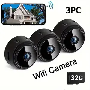 Mini WiFi Surveillance Camera with Strong Magnet, 1080P HD Home Security Camera,1.5H Battery & USB Power, 32G Card Included, Smart AI Motion Detection, Compatible with iOS Android APP