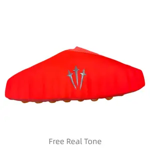Red limited edition comfortable and snug slip-on slippers without special functions. Available in both men's and women's styles