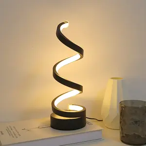 Modern Creative Line LED Desk Lamp, Adjustable Brightness, Aluminum Design, USB Powered, Home Office Decor, Artistic Base, Led Lighted