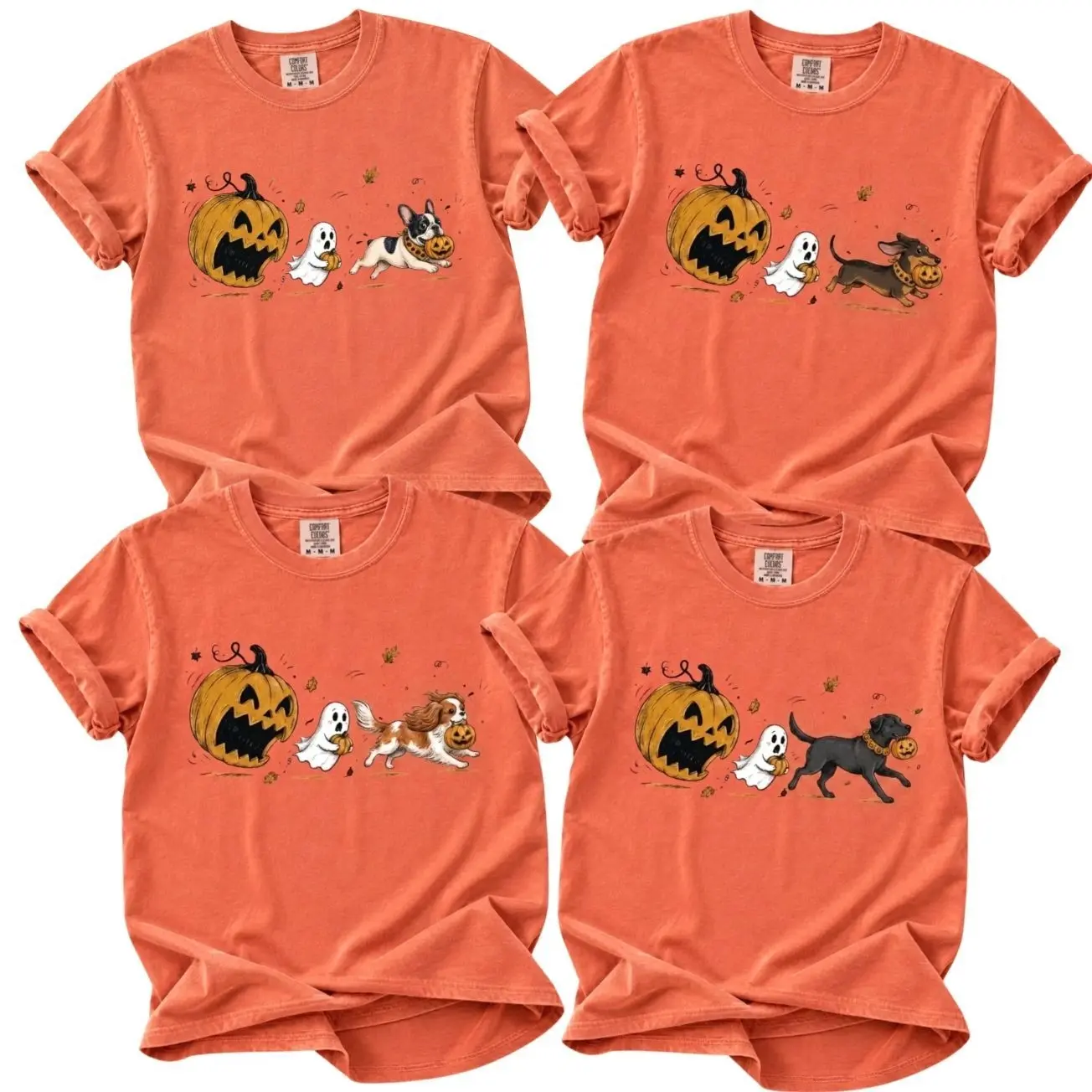 Comfort Colors Yam Custom Dog Breeds Halloween Shirt, French Bulldog Shirt, Frenchie Pumpkin Tee, Comfort Colors Cute Dog Halloween Shirt - KL L1C