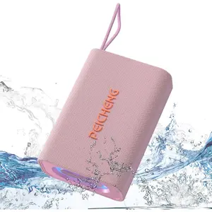 Speaker, Portable Wireless Bluetooth Speaker, Waterproof Loud Stereo Sound with RGB Lights TWS Paired Long Playtime For Home,Party,Outdoor, Electronic Gadget(1PCS, Pink)