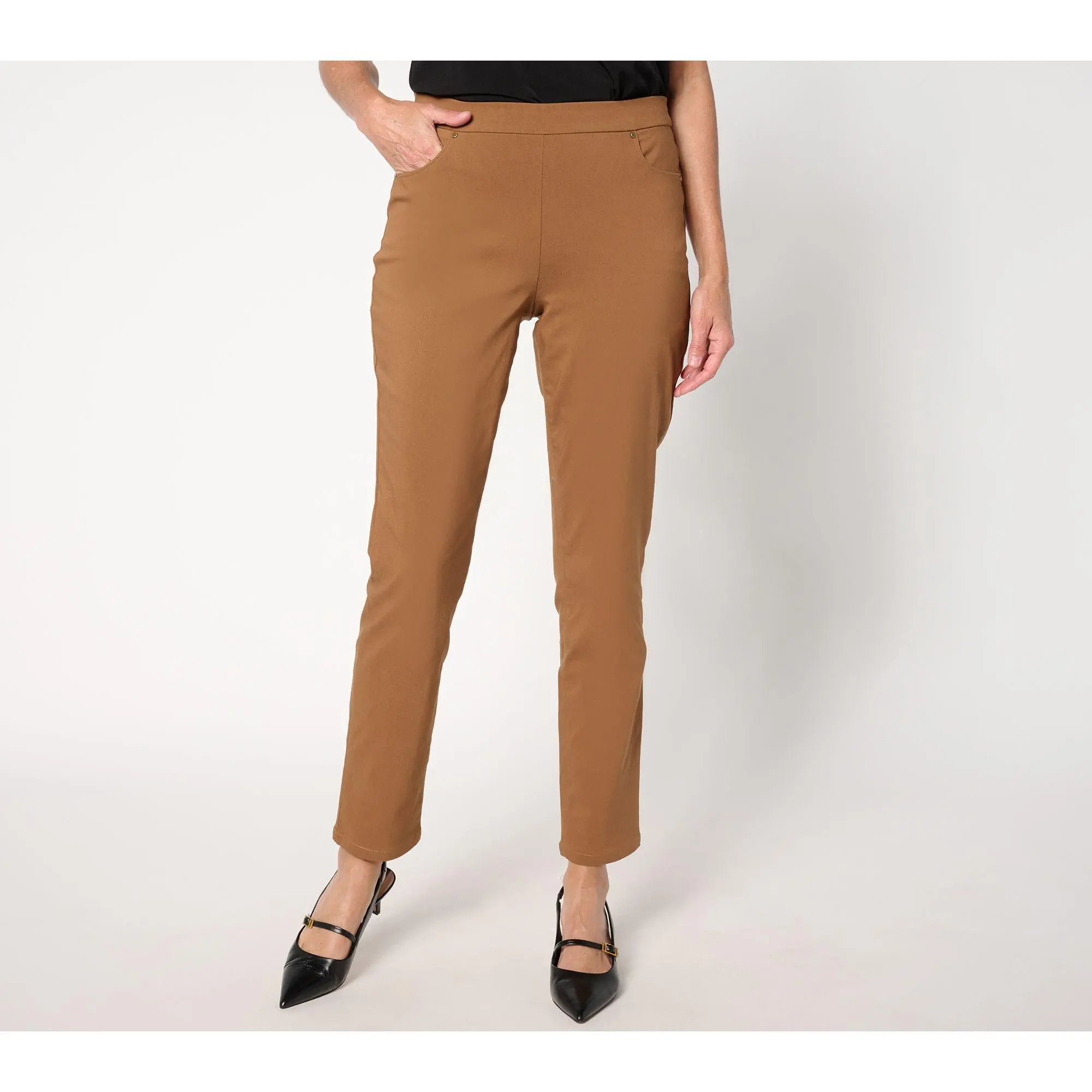 Susan Graver Petite Ultra Stretch Slim Leg Pants
