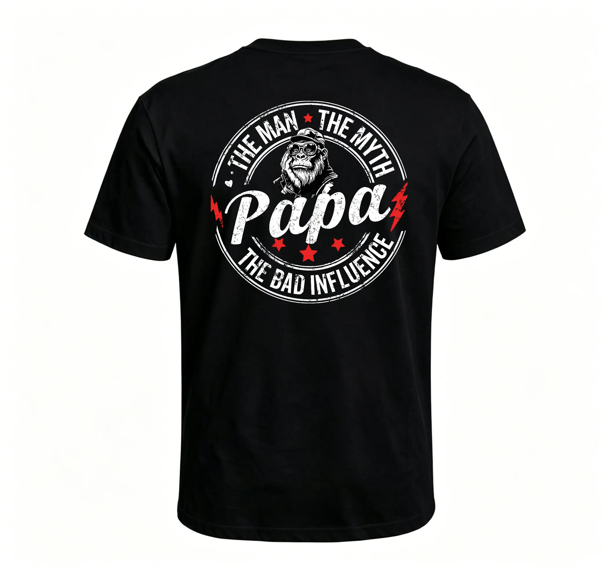 Papa The Man The Myth The Bad Influence Monkey T-shirt