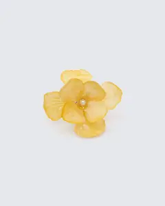 Elin Yellow Hydrangea Flower Adjustable Ring