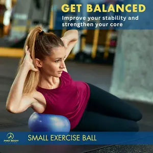Small Exercise Ball with Pump - 9 Inch Workout Ball for Stability, Barre, Yoga, Core & Physical Therapy