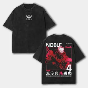 Emile Noble team Team Halo, Remember Reach Unisex Washed Cotton T-Shirt, RPG graphic tees Top anime manga game merch Casual men gifts shirts men Menswear Hoodie Print Straight streetwear fit