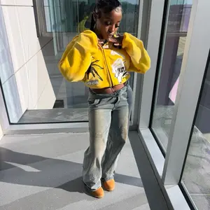 Enchanted Heavyweight Oversized cropped zip up jacket