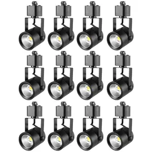 VEVOR LED Track Lighting Heads, 6.5W 3000K 470lm Warm White, Dimmable H Type Track Light Head, CRI85+ True Color Rendering Adjustable Tilt Angle Track Lighting Fixture for Accent Retail, 12 Pack Black