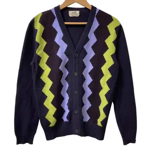 Pre-owned HERMÈS Cashmere Small Leather Goods Knit Cardigan M