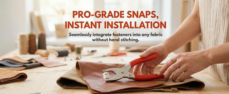 Including 100pcs Invisible Colored Metal Buckle & 1 Count Manual Pressure Pliers, household sewing accessories kit for DIY handicraft clothing and hats, buttons and pliers tool kit, seamless stitching sewing kit tools for crafts