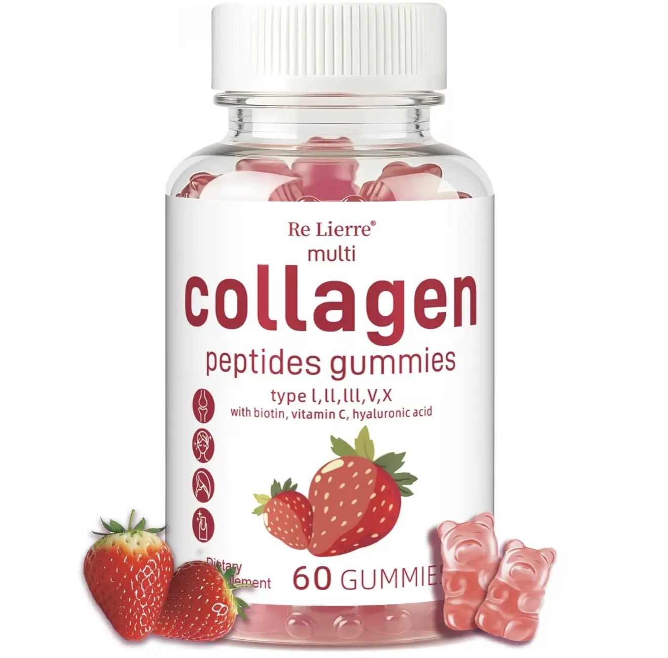 Multi-Collagen Peptides Gummy for women, Sugar freeformula,Collagen Peptide For Hair Growth, Skin, Nails.Joints, with Biotin, Vitamin C,