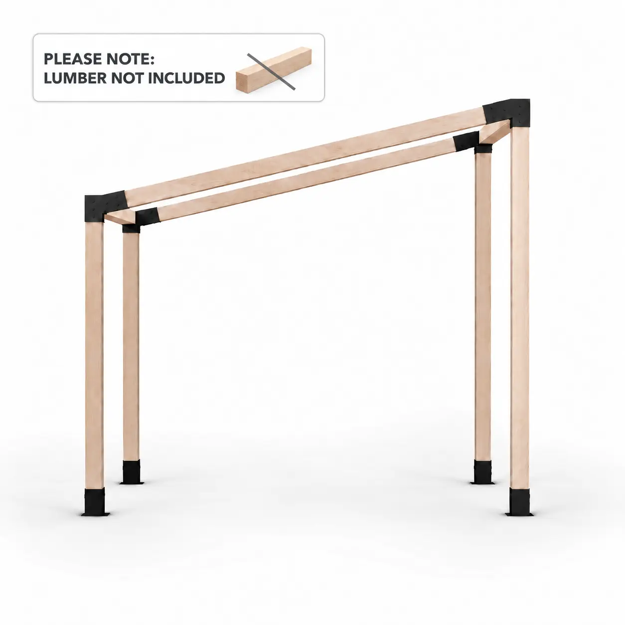 BRAXEN Heavy-Duty 2.5 mm Powder-Coated Steel Pergola Bracket Kit, Rust-Resistant Hardware for DIY Gazebos and Patio Pergolas, Lumber Not Included