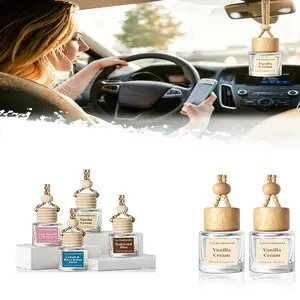 DIBMS Car Air Freshener Diffuser, 2-Pack, Hanging Diffuser - Vanilla Cream Scented Essential Oil Car Air Freshener Diffuser, with a long-lasting fragrance