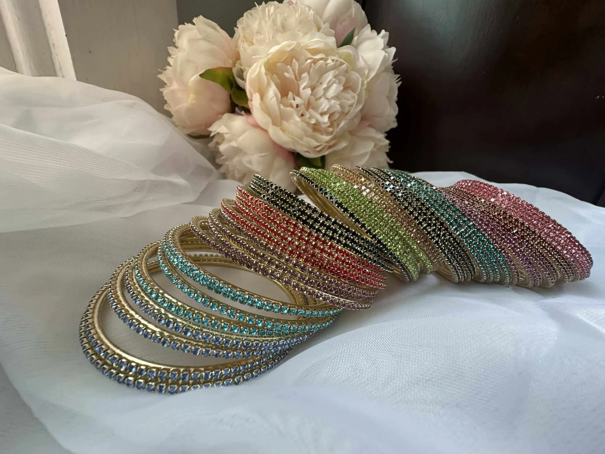 Colorful Fitting Stone Bangles Colorful Fitting Stone Bangles