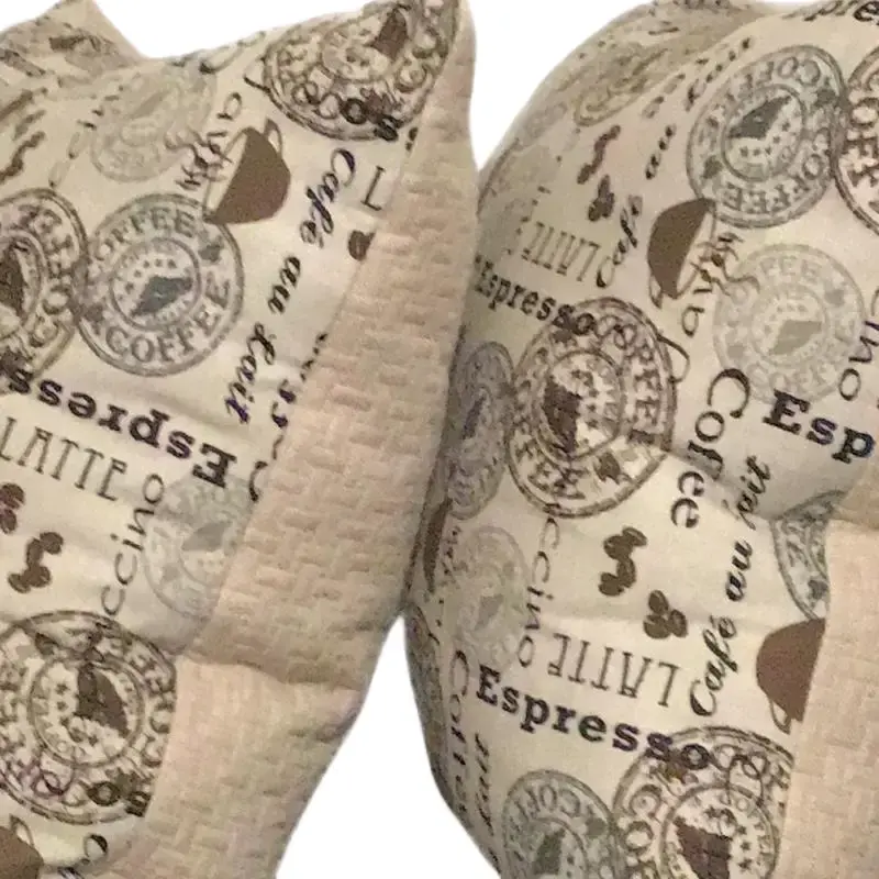 Coffee Designer Sofa Pillows                       Set of 2 (22in x 22in) Medium-Firm w/ zippers