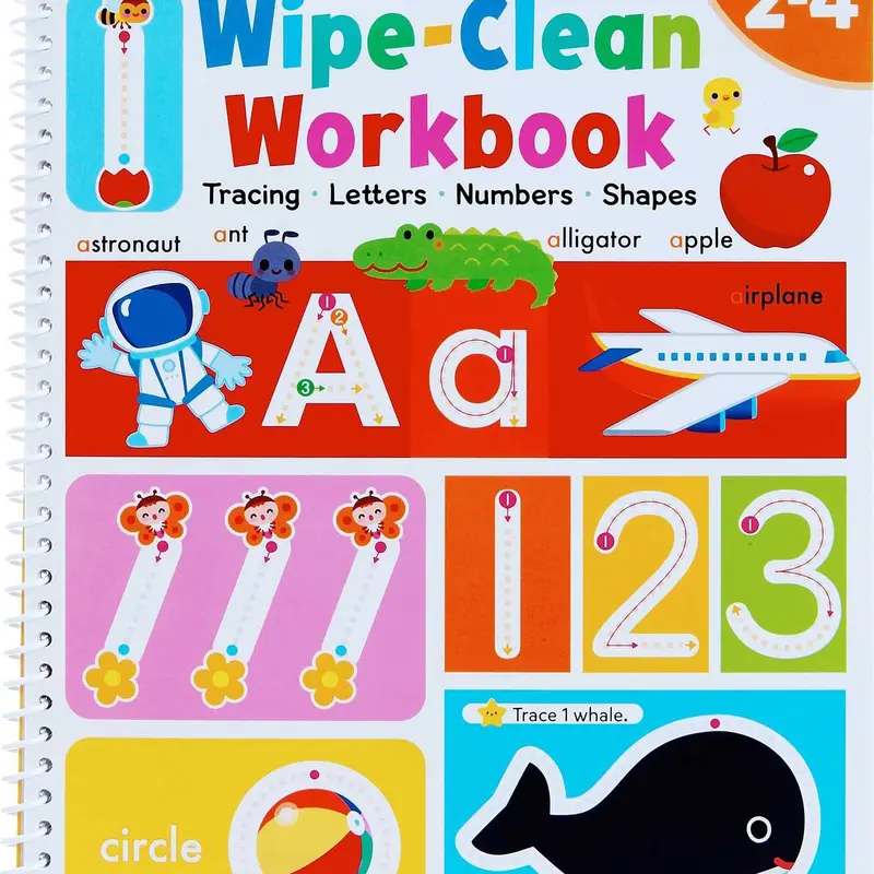 Play Smart Wipe-Clean Workbook: Ages 2-4: Tracing, Letters, Numbers, Shapes -- Gakken Early Childhood Experts - Spiral