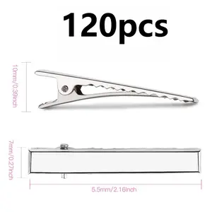2.16 Inch Alligator Hair Clips, 120 Pcs Single Prong Flat Metal Hair Bow Clips Beauty & Personal Care