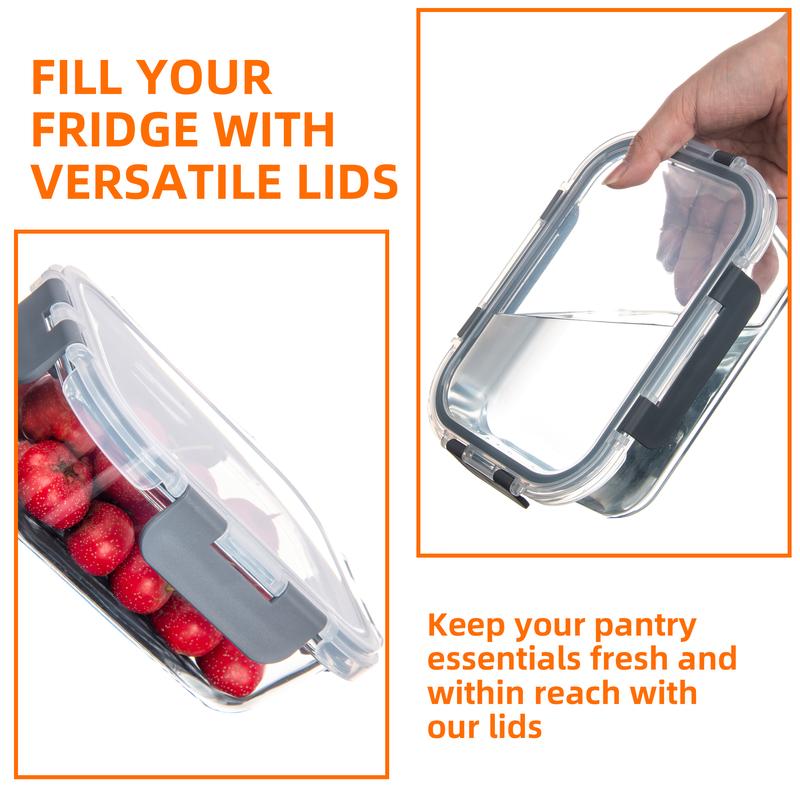 10 Packs Glass Food Storage Containers with Lids, Glass Meal Prep Containers, Airtight Glass Lunch Containers - Freezer,Oven,Microwave Safe.