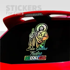 Sticker San Judas Tadeo estados Mexico Gold holographic - Adhesive Vinyl Decal Motorcycle, Car, Boats,  Easy installation many color enkei wheels personalized vehicle decoration