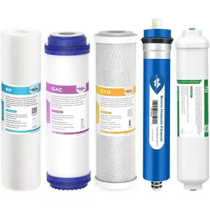 Reverse Osmosis Filter Replacement, 75 GPD Complete Replacement Filter Set For 10-inch Under Sink 5-Stage Reverse Osmosis Replacement Water Filter System