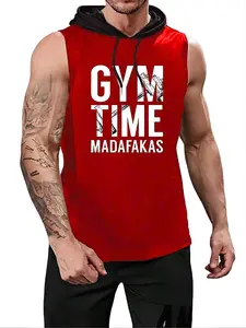 Men's Spring Summer Quick-Dry Breathable Hooded Vest, Sleeveless Sports Sweatshirt, Ideal for Running and Daily Wear, Workout Vest