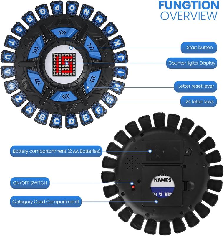 Fast-Paced Word Challenge Game: Alphabet Chess with 15-Second Timer & 36 Category Cards | Educational Family Board Game for Kids & Adults