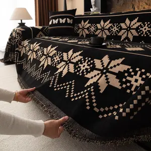Geometric Pattern Sofa Cover, Soft Comfortable Throw Blanket, Machine Washable Couch Cover for Living Room, Pet-friendly Decorative Blanket, Couch Slipcover