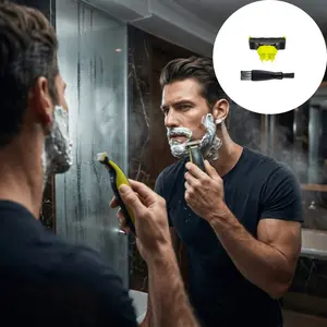 2/6-Piece Set Blade Refills & Cleaning Brush Set for MLG Washable Hair Beard Trimmer & Body Groomer – Ergonomic Build, Smooth Shaving, Useful Men’s Grooming Accessories & Gadget Attachments