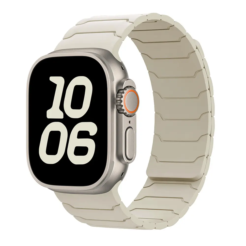 Magnetic Apple Watch Band, Soft Silicone Sport Strap Compatible with Apple Watch Ultra 2 Ultra Series 11 10 9 8 7 SE, Waterproof Adjustable Wristband, Strong Magnet Secure Fit for Gym Running Outdoor Daily Wear Women Men