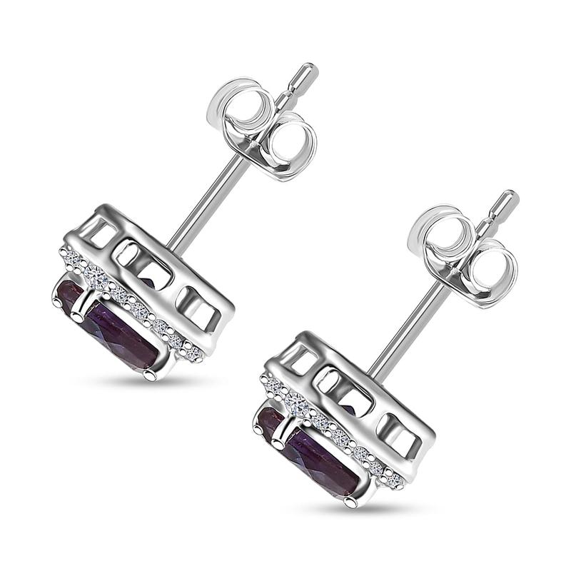 Certified & Appraised AAA Luxuriant Lab Grown Alexandrite and G-H SI Lab Grown Diamond 2.90 ctw Earrings in 10K White Gold Christmas Gifts