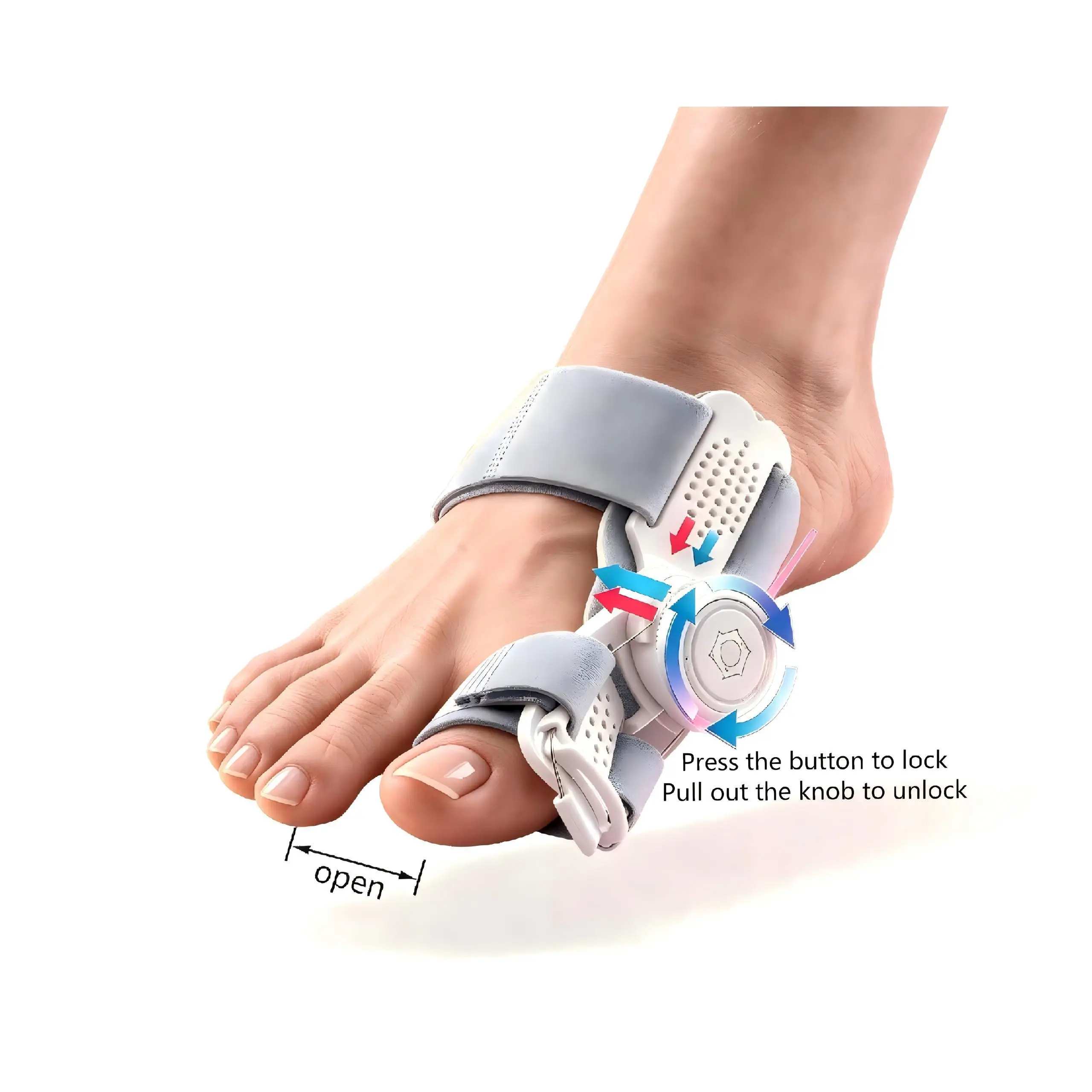 Adjustable Bunion Corrector, Toe Straightener for Hallux Valgus Relief, Big Toe Separator for Women and Men for Indoor Use