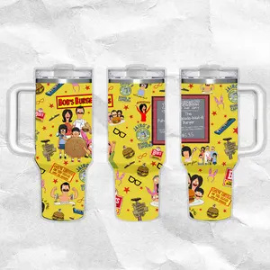 Bob’s Burgers Movies Water Bottle Stainless Steel Thermos Keeps Drinks Hot Cold 24H Portable Travel Mug Gothic Minimal Design Gift for Him Her