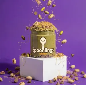Spoonlings Viral Dubai Chocolate Pistachio & Tahini Dip - Buttery Kataifi Crunch, 16-32 Servings, 110 Calories, 2g Protein, 6g Sugar, 9g Carbs, Real Roasted Pistachios, Organic Tahini, Milk Chocolate
