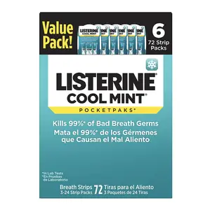 Listerine Cool Mint Pocketpaks Breath Strips, 6 pk / 72 Strips