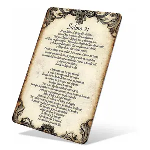 Salmo 91 Spanish Psalm 91 Retro Aluminum Sign, 8×12 Inch, Vintage Distressed Style, Waterproof & Rust-Free, Religious Christian Wall Decor for Home, Church & Prayer Room, Ideal Gift for Catholic & Christian Believers
