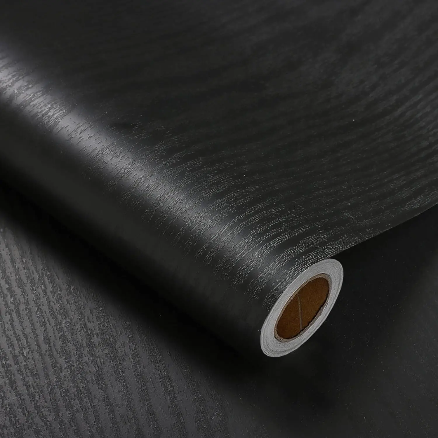 Peel and Stick Wallpaper Wood Contact Paper Wood Wallpaper Black Wood Grain Contact Paper Thicken Textured for Cabinets and Drawers Countertops Waterproof Self Adhesive Vinyl 17.5" x 78.7"