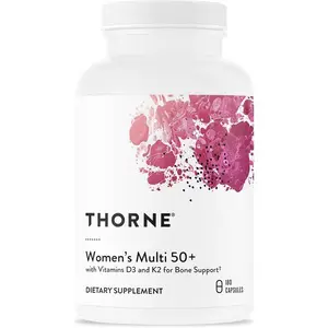 THORNE - Women's Multi 50+ - Comprehensive Daily Multi with Vitamins A, B6, B12, C, D, E, K, Zinc & More - Support Heart, Brain, Bone & Immune Health* - Third-Party Certified - 180 Capsules