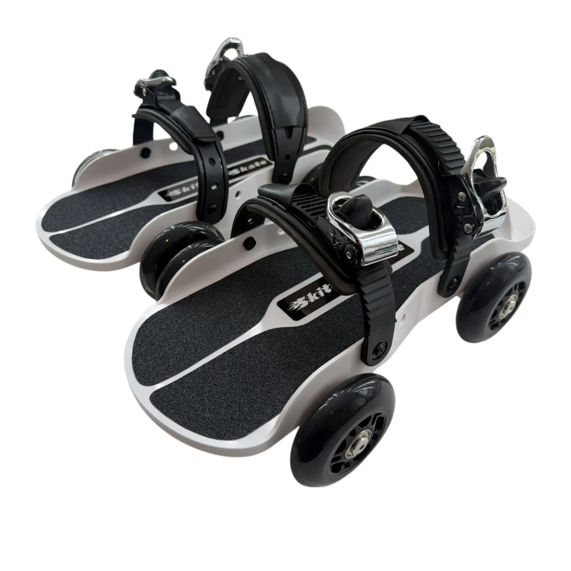 Black Strap-on Skitter Skate - Wearable Roller Skates for Shoes - Adjustable Unisex Street Skates for Indoor/Outdoor Skating