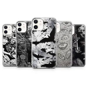 Weird Gore Phone Case Dark Raven Eyeball Cover for iPhone 15 14 13 12 11 X 8 plus , mini , pro max