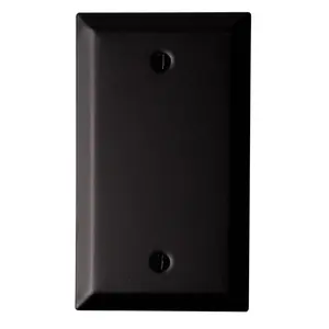 212 MAIN 1-Gang Blank Wall Plate, Modern Matte Black Stamped Steel Wall Cover for Home Supplies